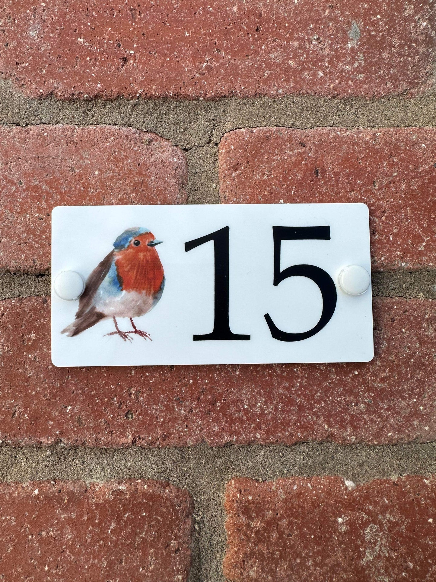 Acrylic house sign robin small