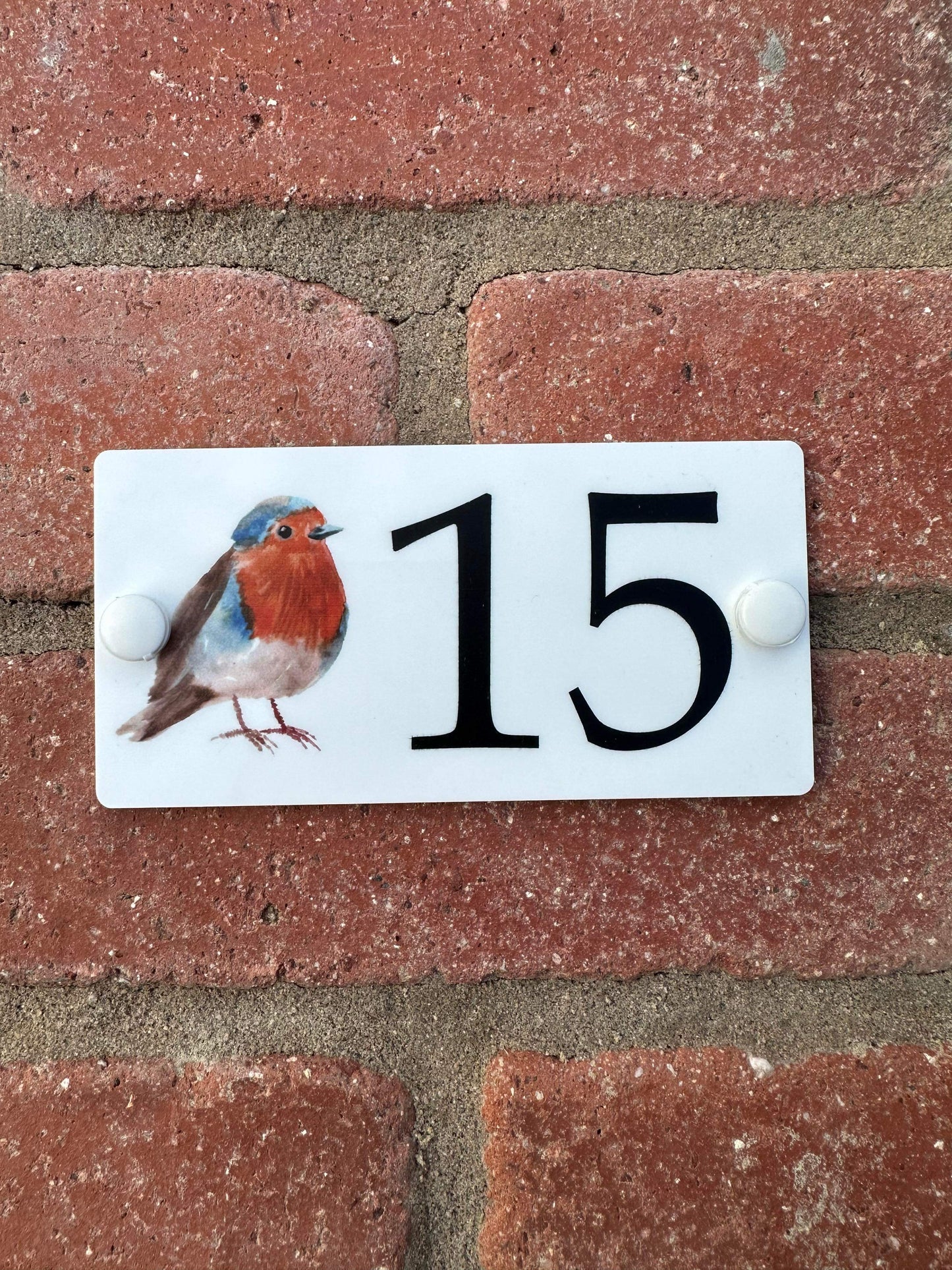 Acrylic house sign robin small