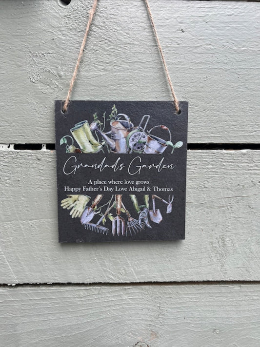 Grandad’s Garden slate sign