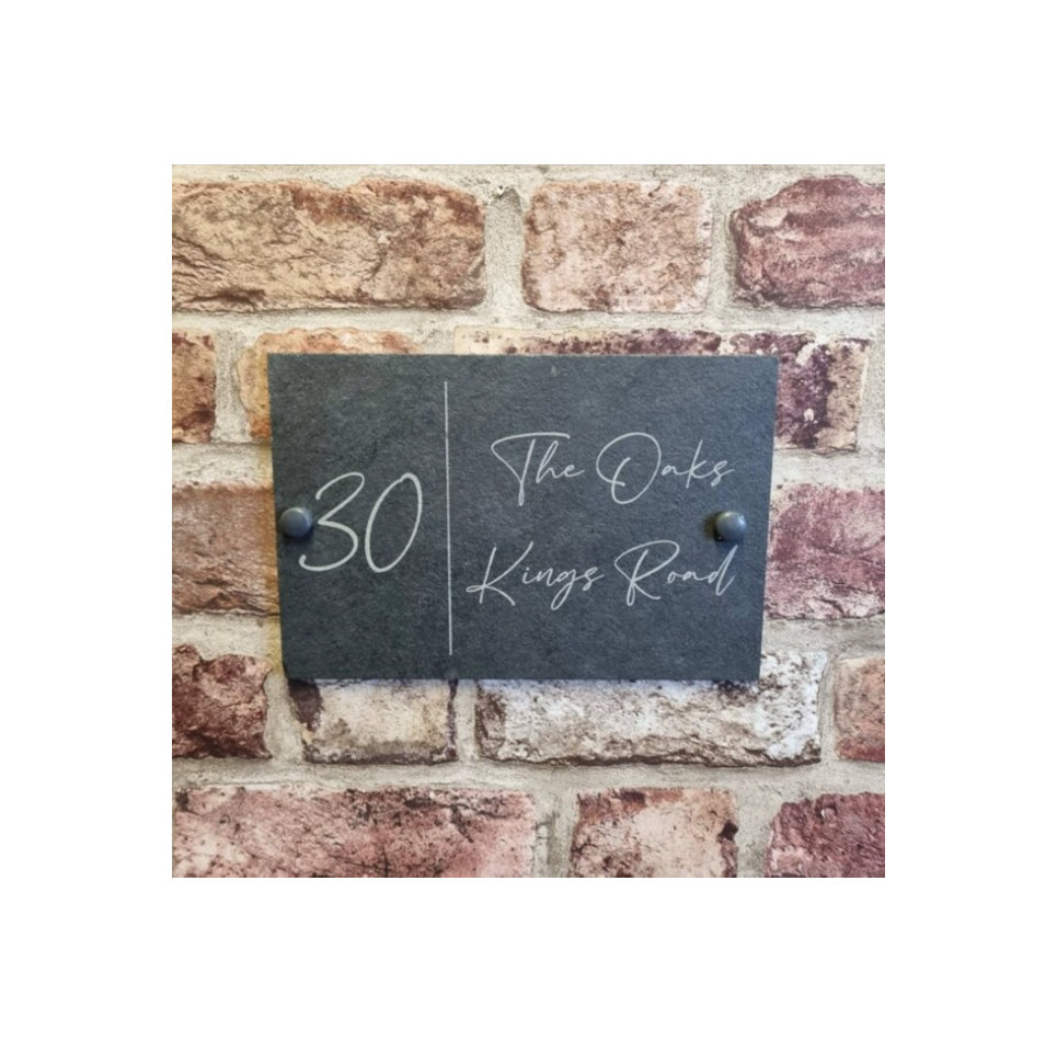 Fancy slate house sign