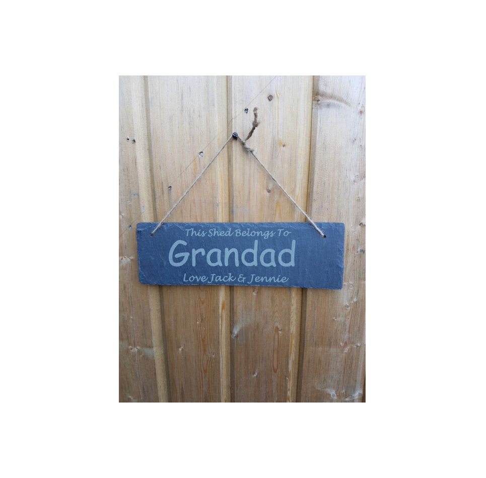 This shed garden slate sign