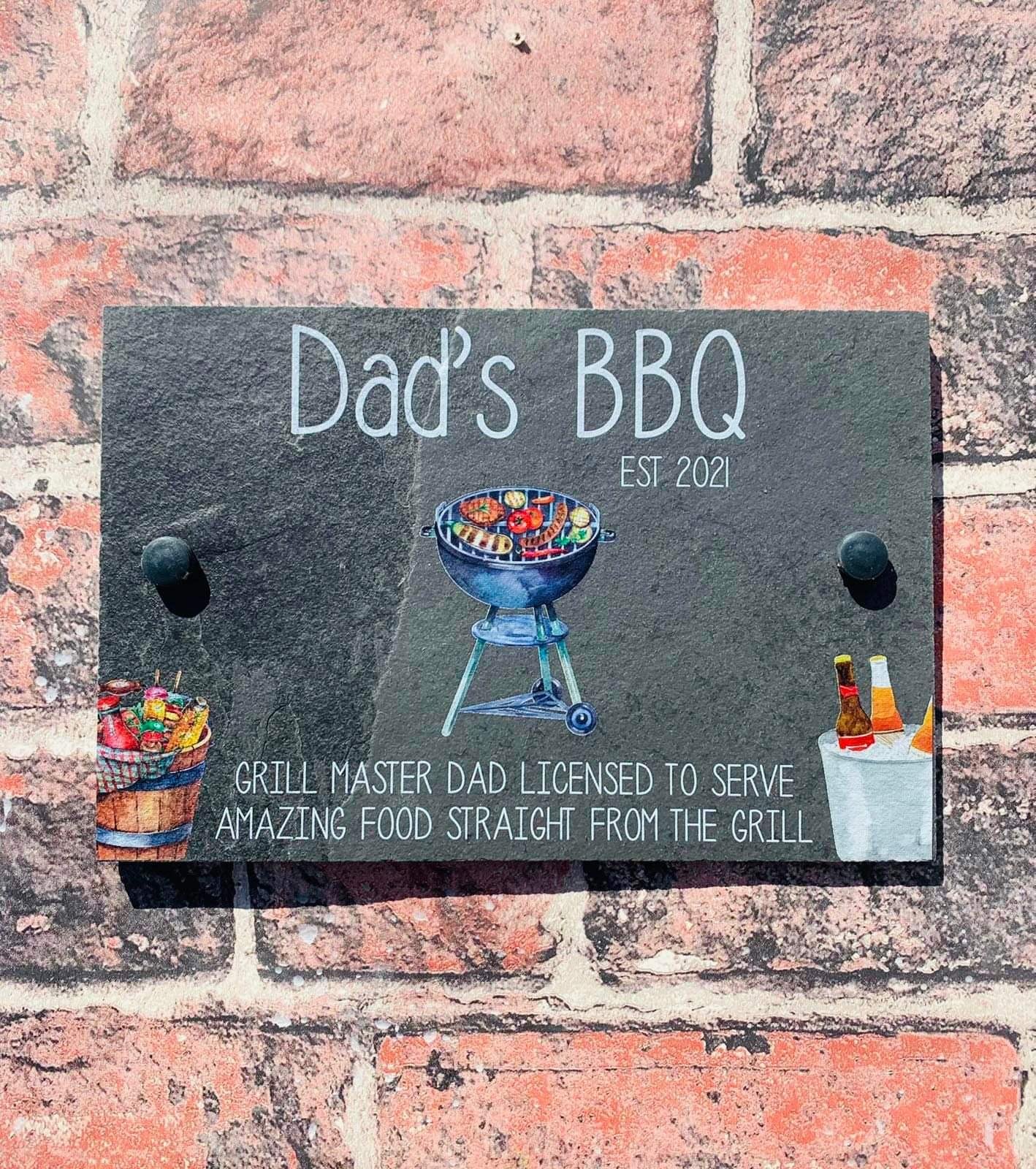 Garden BBQ slate sign