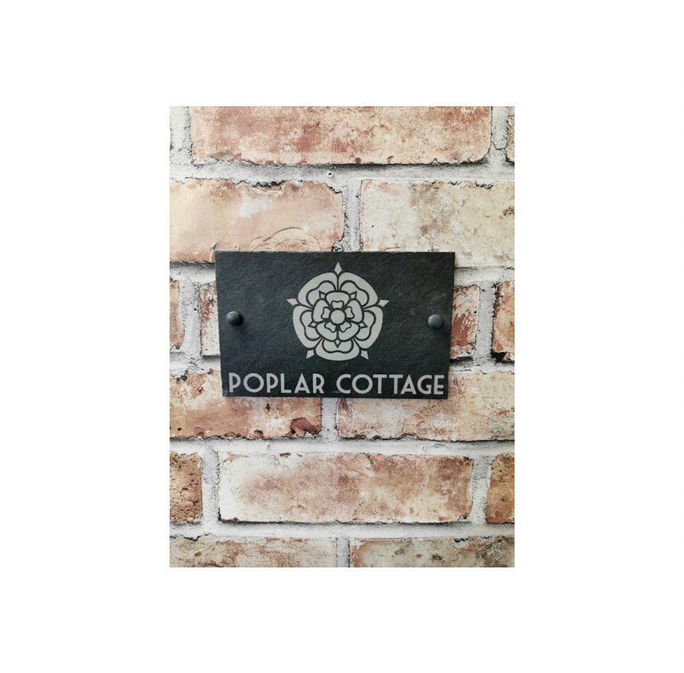 Lancashire rose slate house sign
