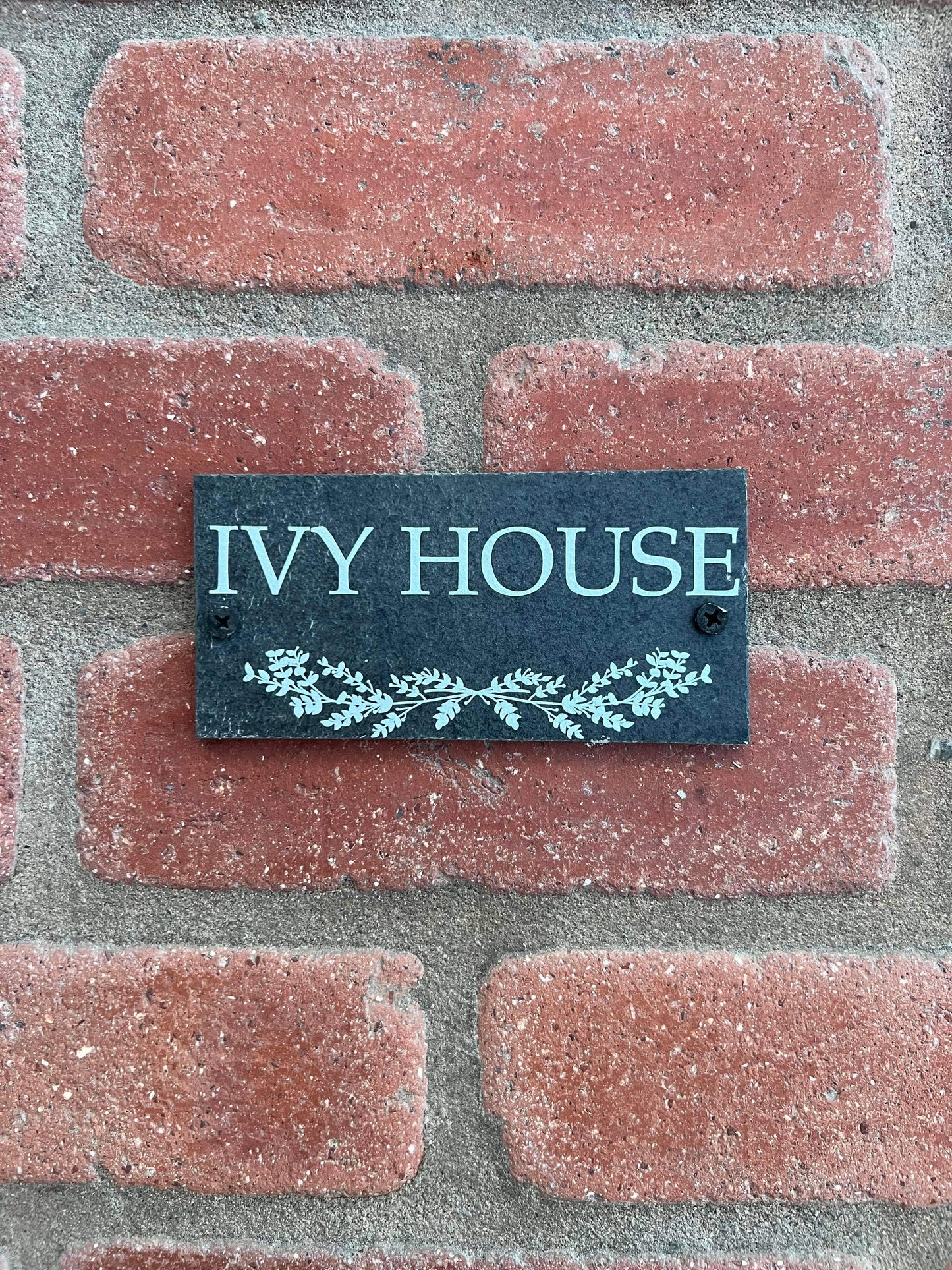 Number slate house sign leaf divider small