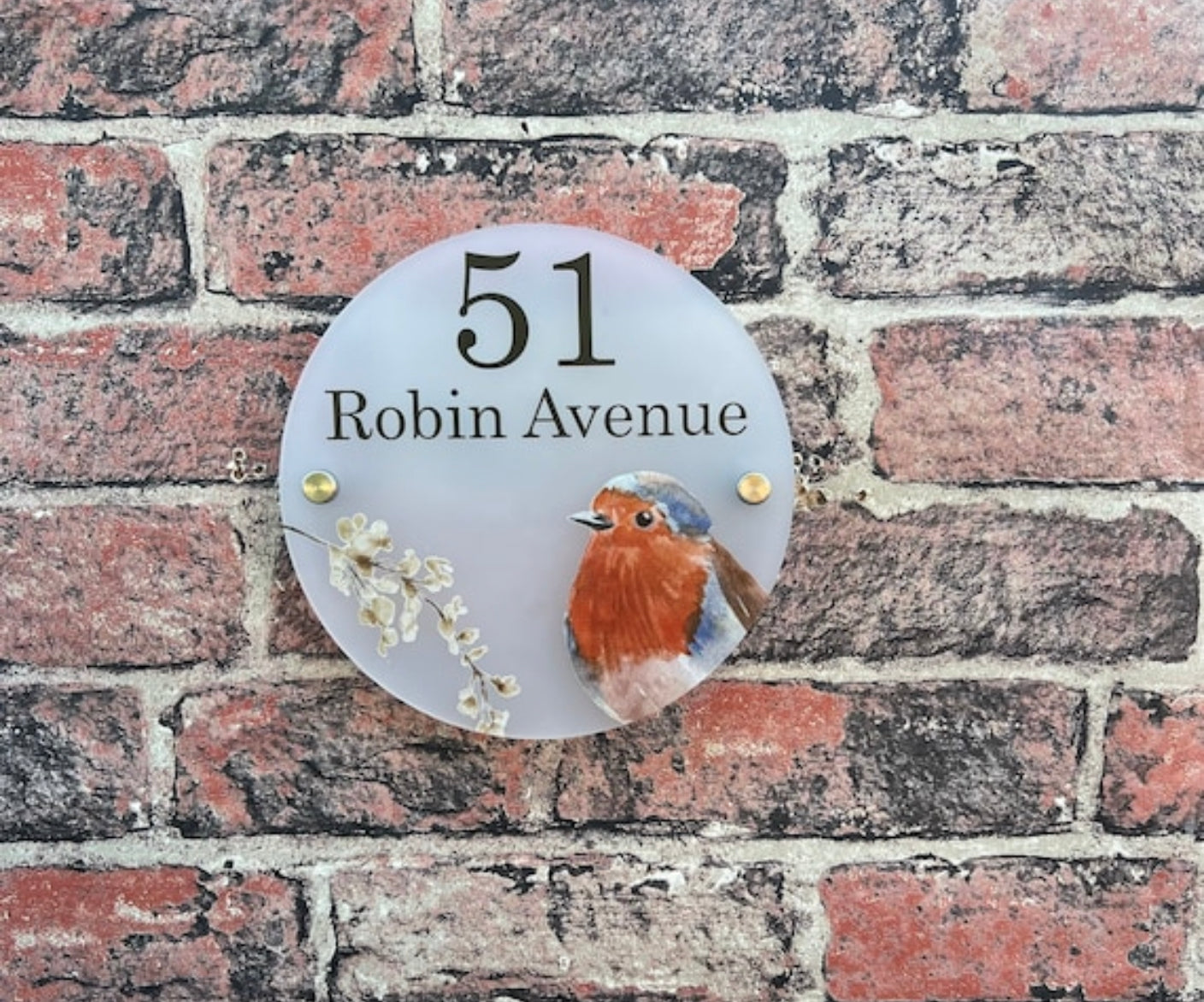 Robin acrylic house sign