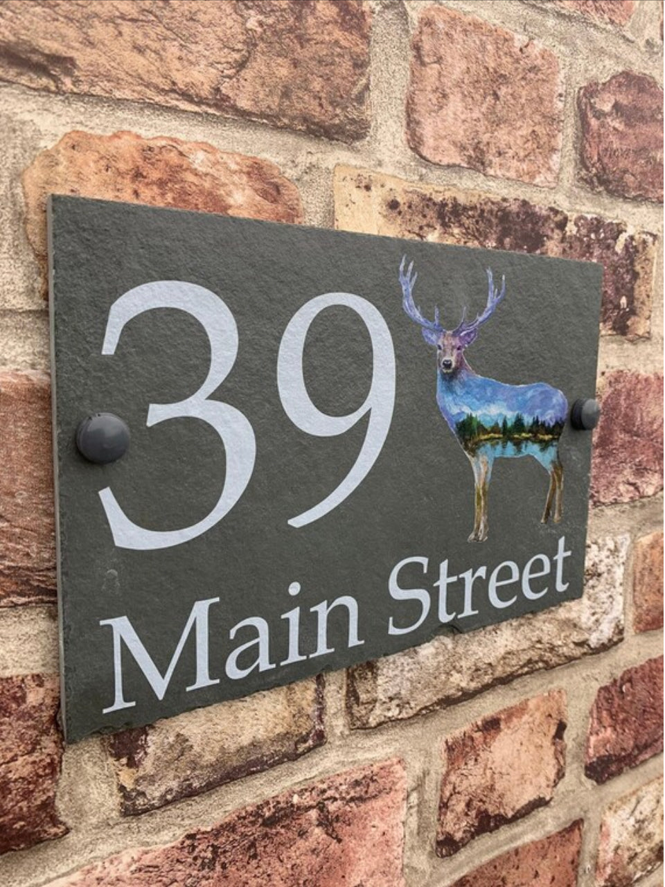 Stag slate house sign