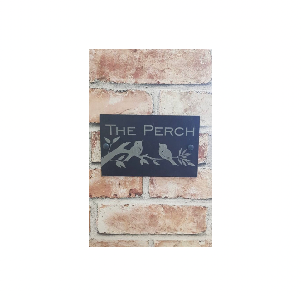Bird slate house sign