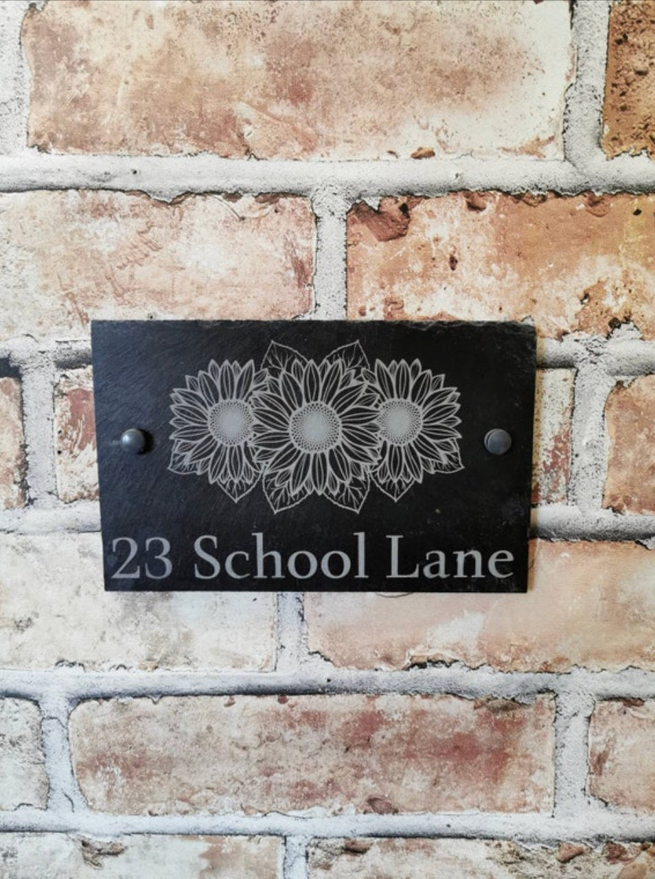 Sunflowers slate house sign