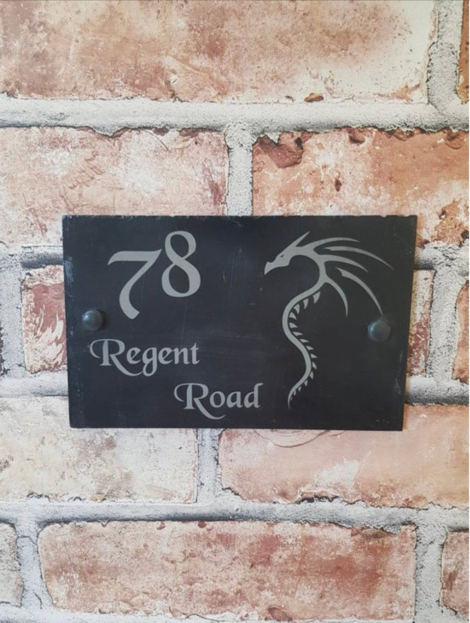Dragon slate house sign