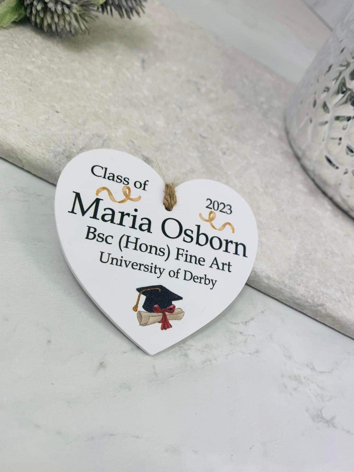 BOGOF Graduation hanging heart keepsake