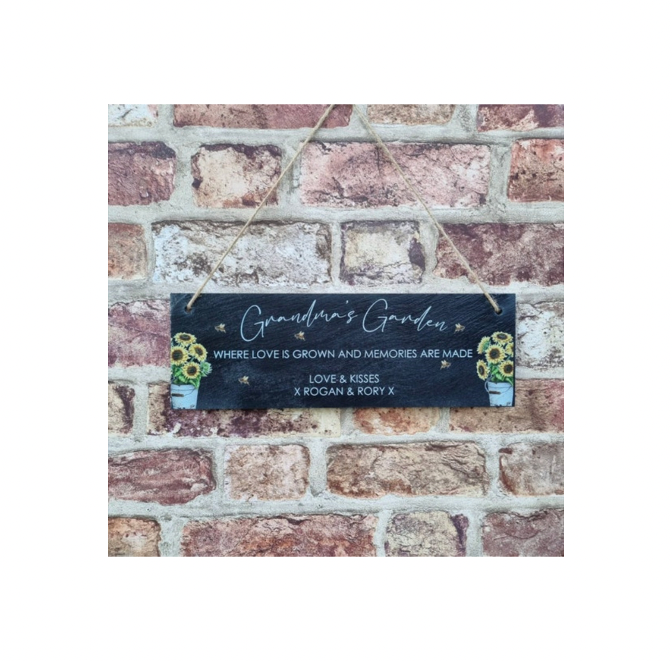 Where love is grown garden slate sign