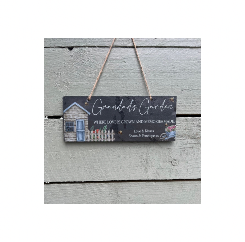 Where love is grown garden slate sign