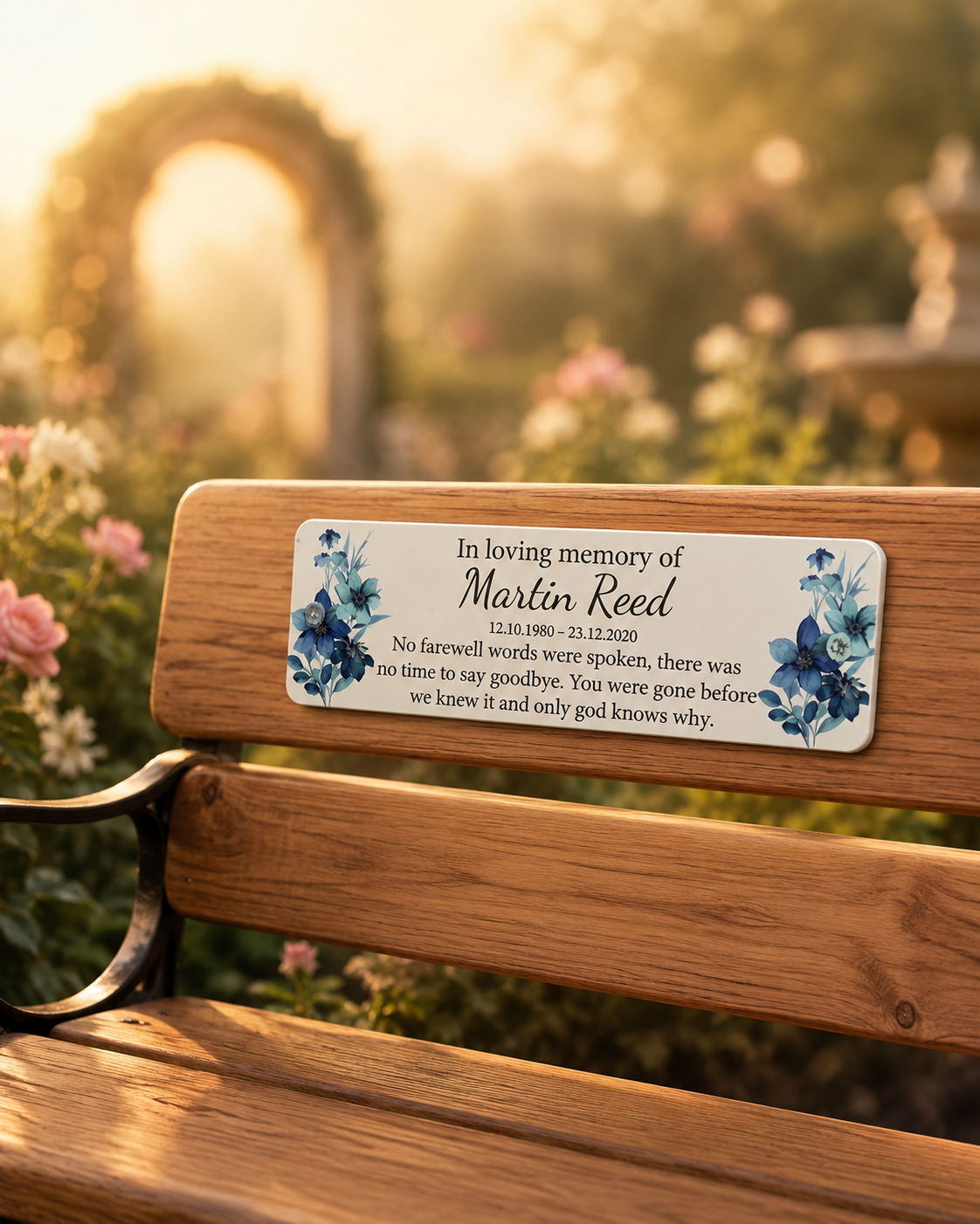 Acrylic bench memorials