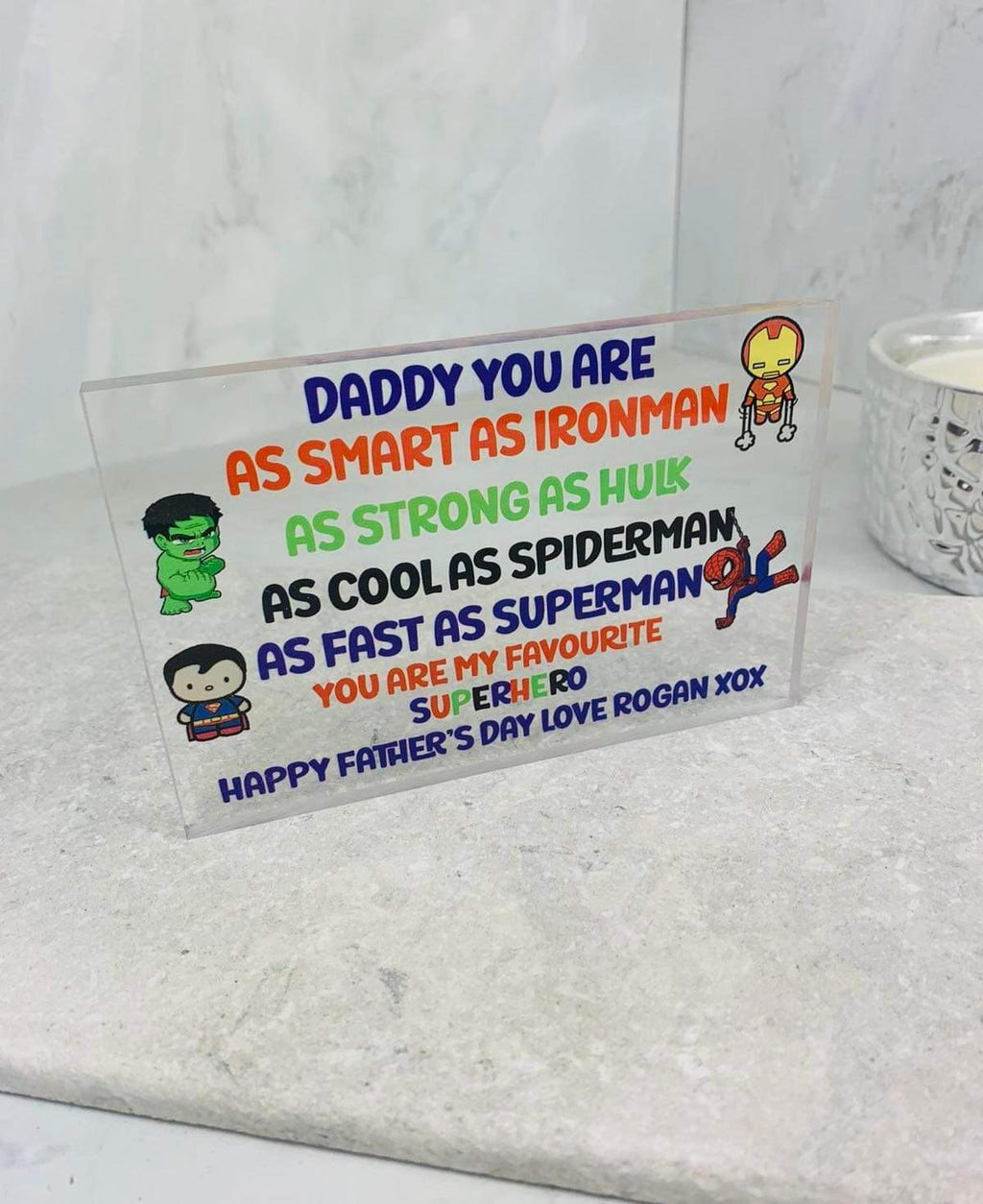 My favourite superhero acrylic block