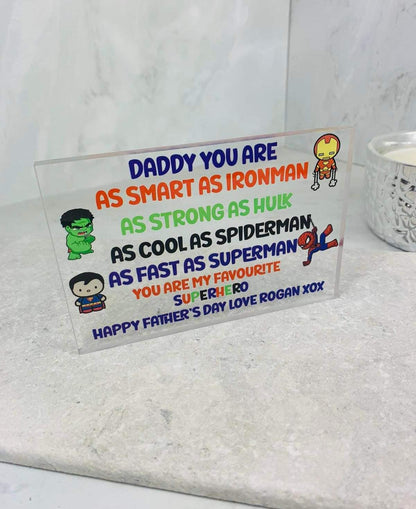 My favourite superhero acrylic block