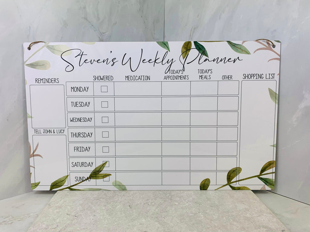 Keep your health and wellbeing organised weekly planner