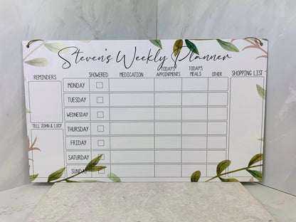 Keep your health and wellbeing organised weekly planner