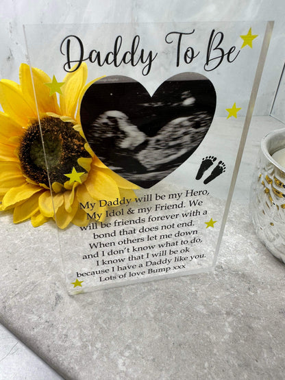 Daddy to be Baby scan acrylic block