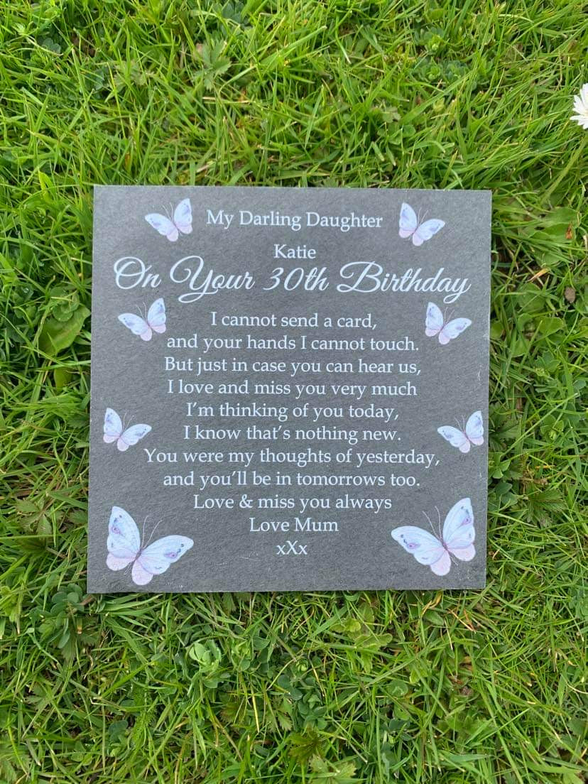 Butterfly Birthday memorial plaque