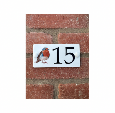 Acrylic house sign robin small