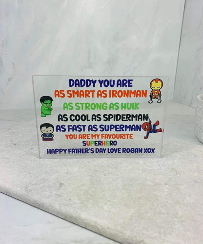 My favourite superhero acrylic block