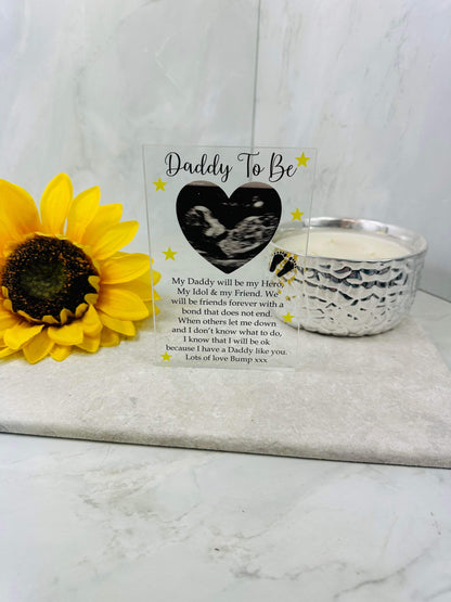 Daddy to be Baby scan acrylic block