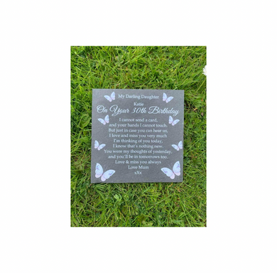 Butterfly Birthday memorial plaque