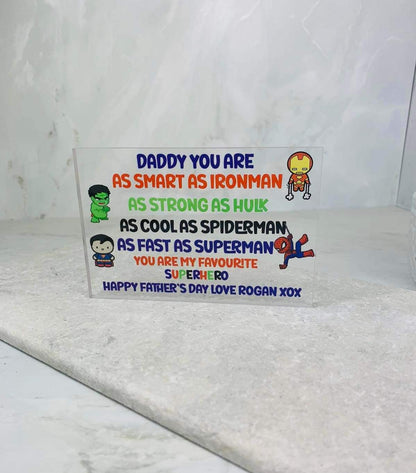 My favourite superhero acrylic block