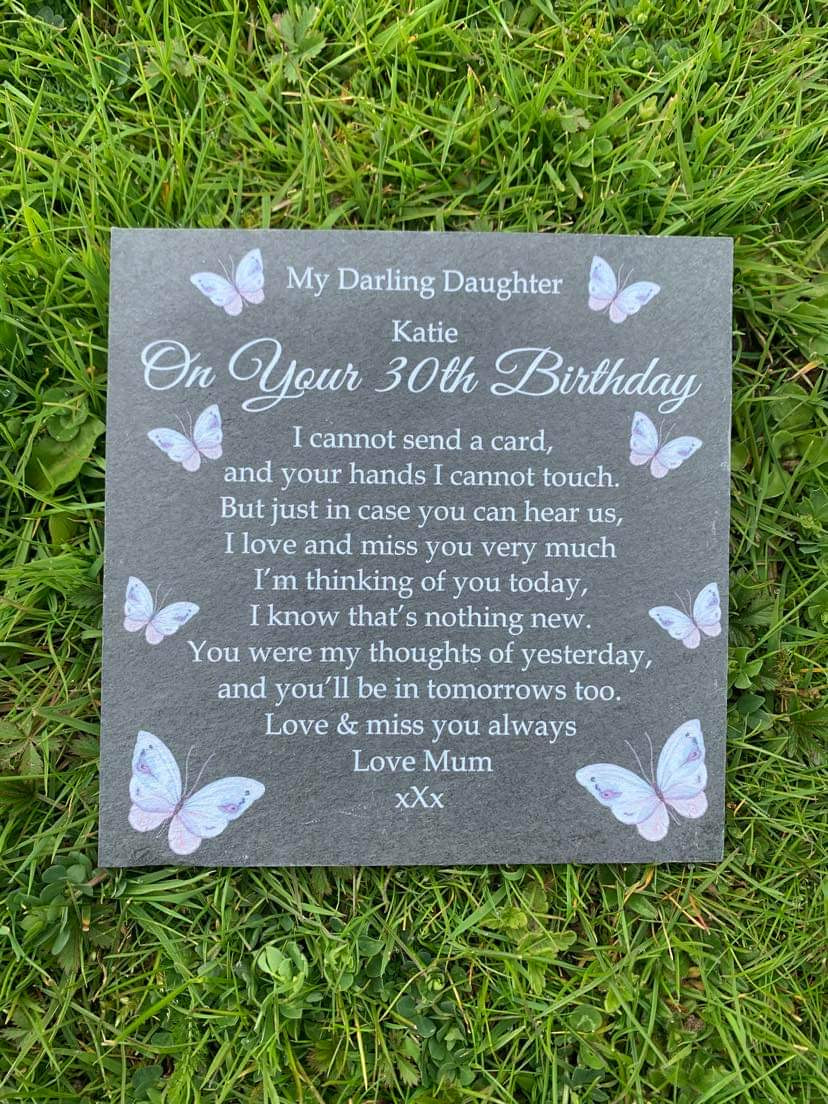 Butterfly Birthday memorial plaque