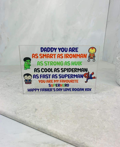 My favourite superhero acrylic block