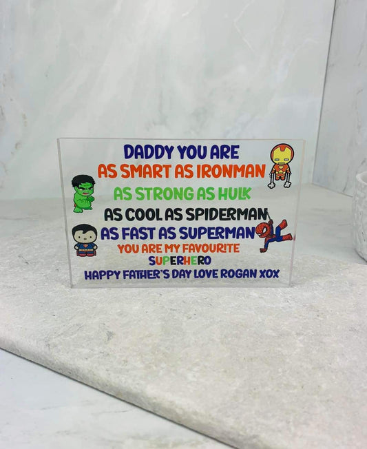 My favourite superhero acrylic block
