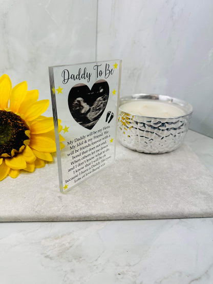 Daddy to be Baby scan acrylic block