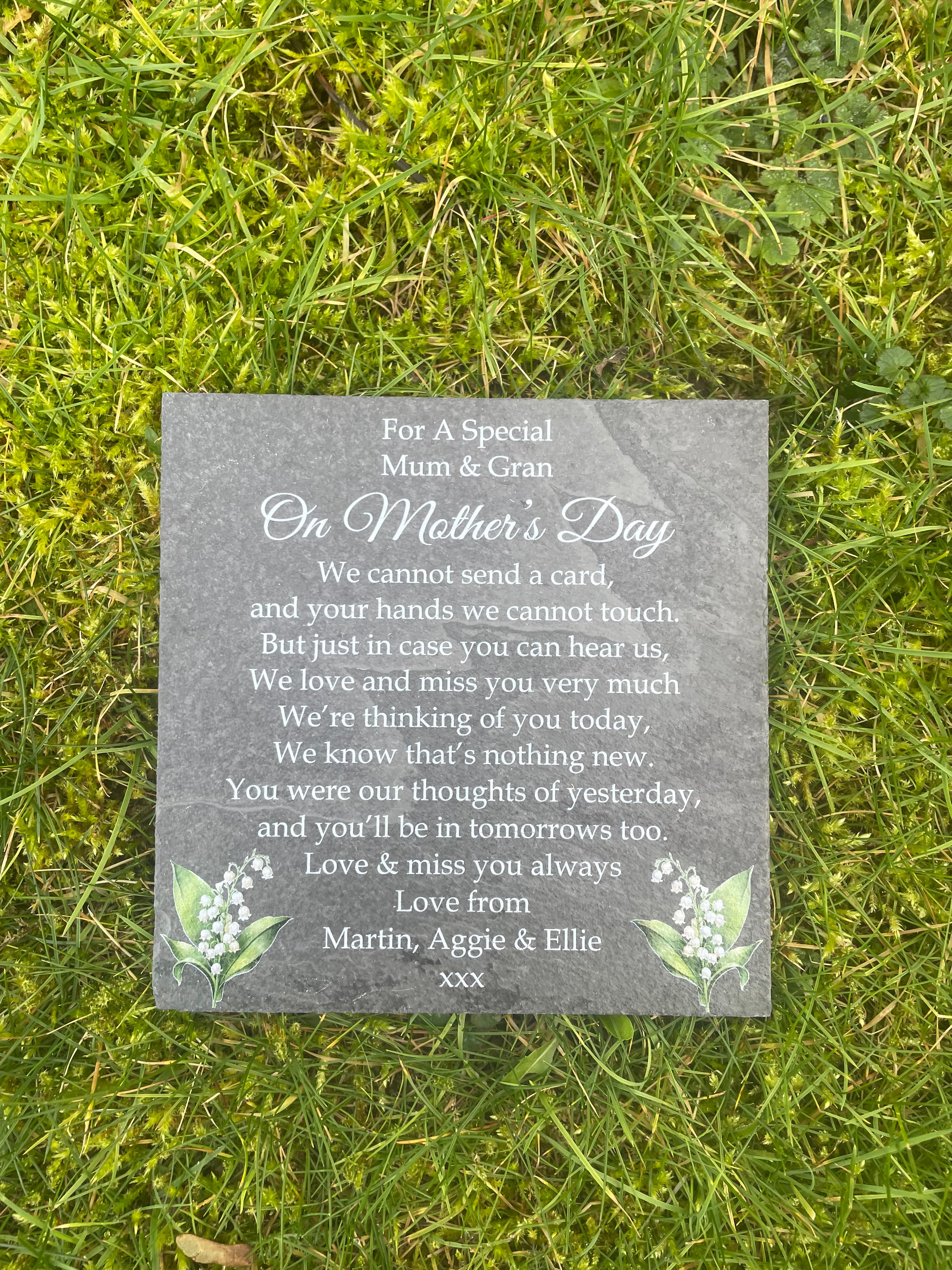 Mother’s Day memorial plaque Field