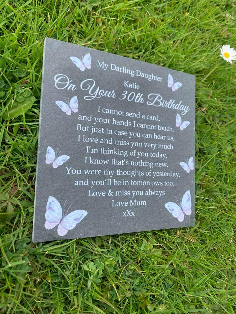 Butterfly Birthday memorial plaque