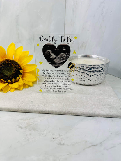 Daddy to be Baby scan acrylic block