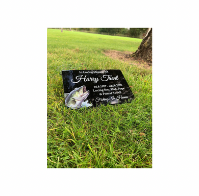 Gone fishing in heaven temporary headstone