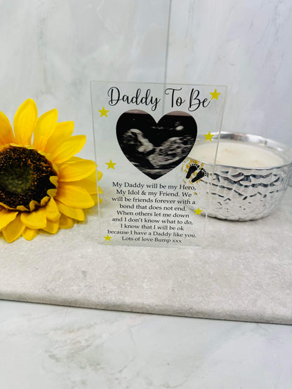 Daddy to be Baby scan acrylic block