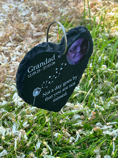 Dandelion photo memorial with hanging hook