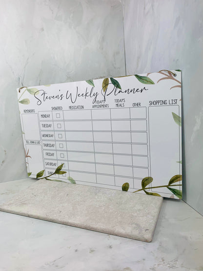 Keep your health and wellbeing organised weekly planner