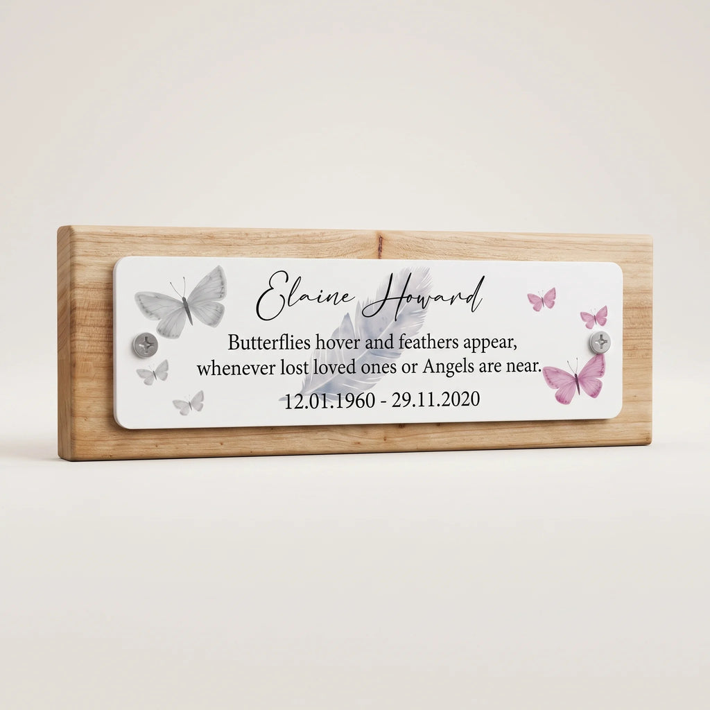 Acrylic Butterfly bench memorial plaque