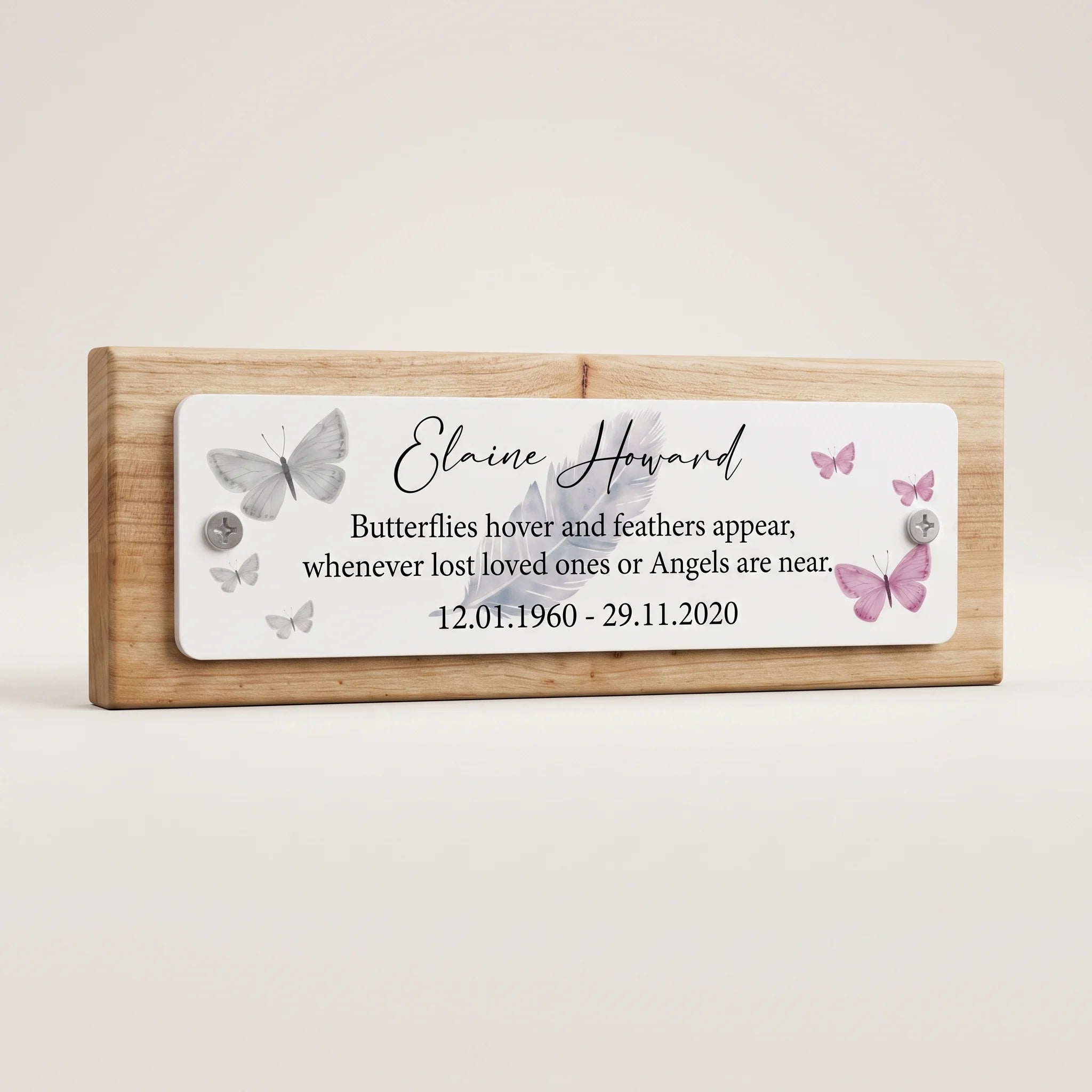 Acrylic Butterfly bench memorial plaque