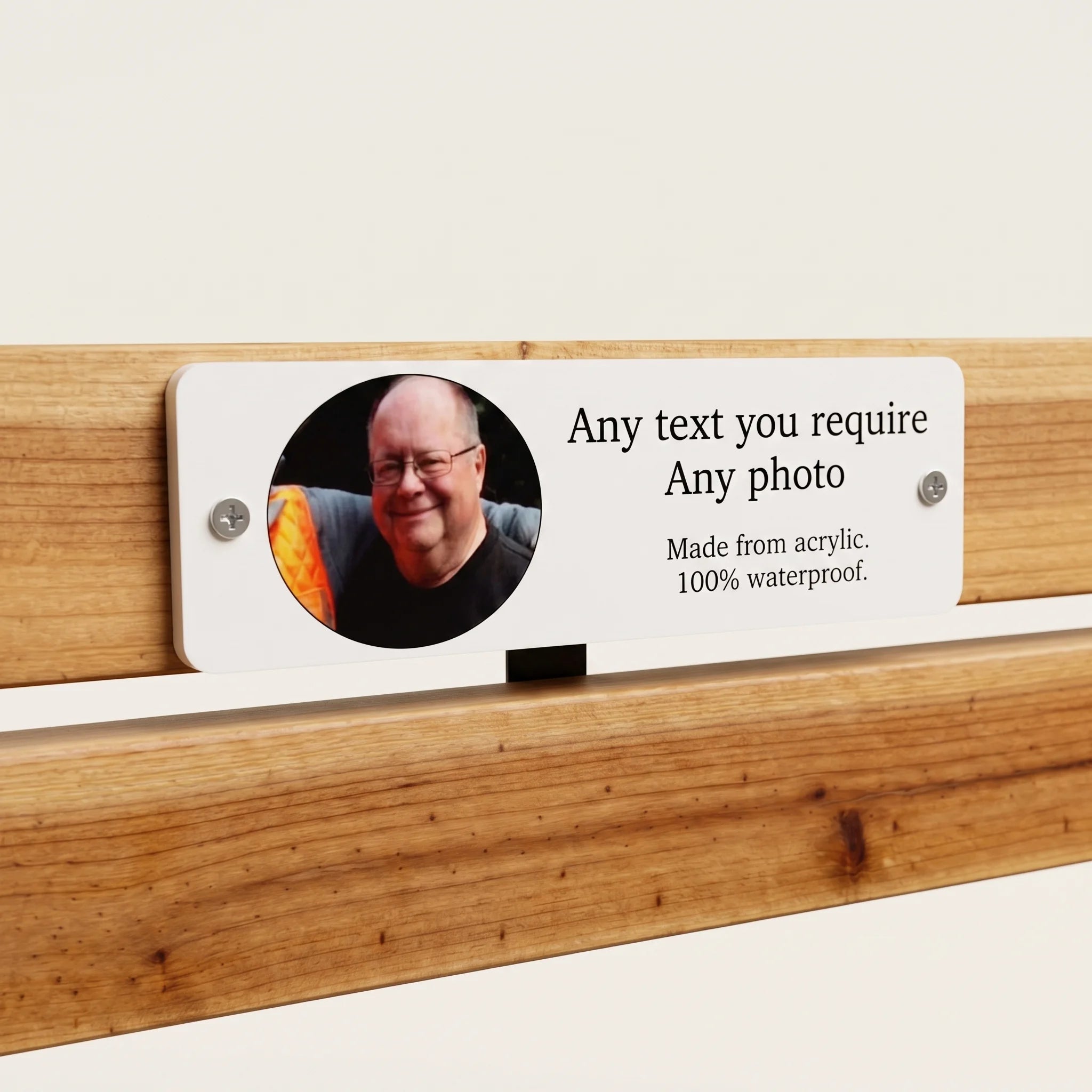 Acrylic Design your own bench memorial plaque