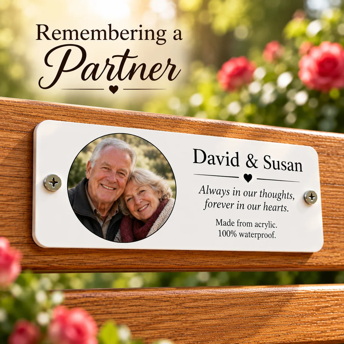 Acrylic Design your own bench memorial plaque
