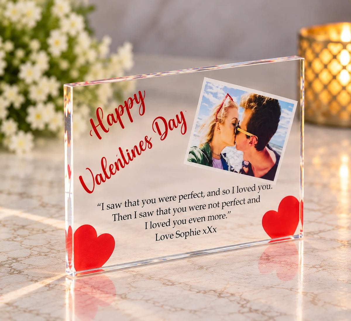 Valentine’s acrylic block