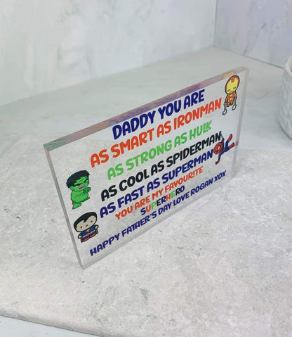 My favourite superhero acrylic block