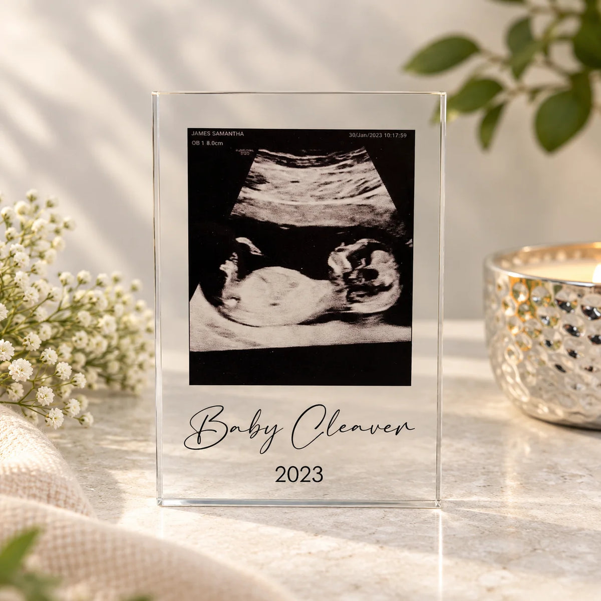 Baby scan acrylic block