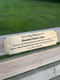 Gold and Silver Bench Memorial Plaque - Square