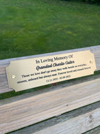 Gold and Silver Bench Memorial Plaque - Square