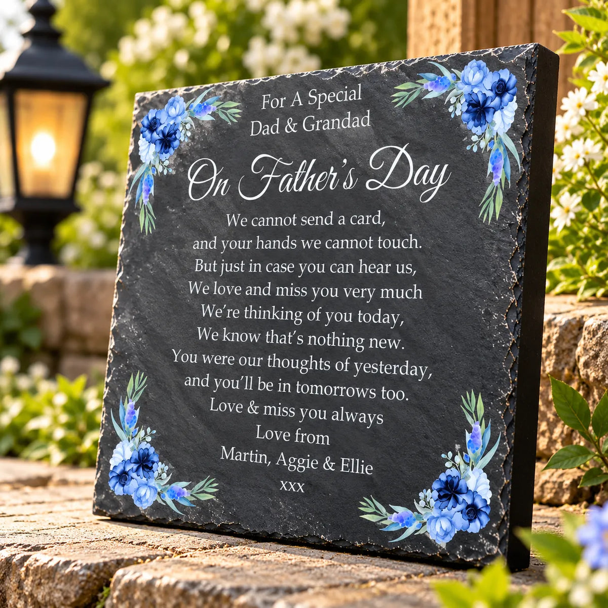 Father’s Day memorial slate plaque