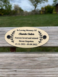 Gold and Silver Bench Memorial Plaque - Laurel Circle
